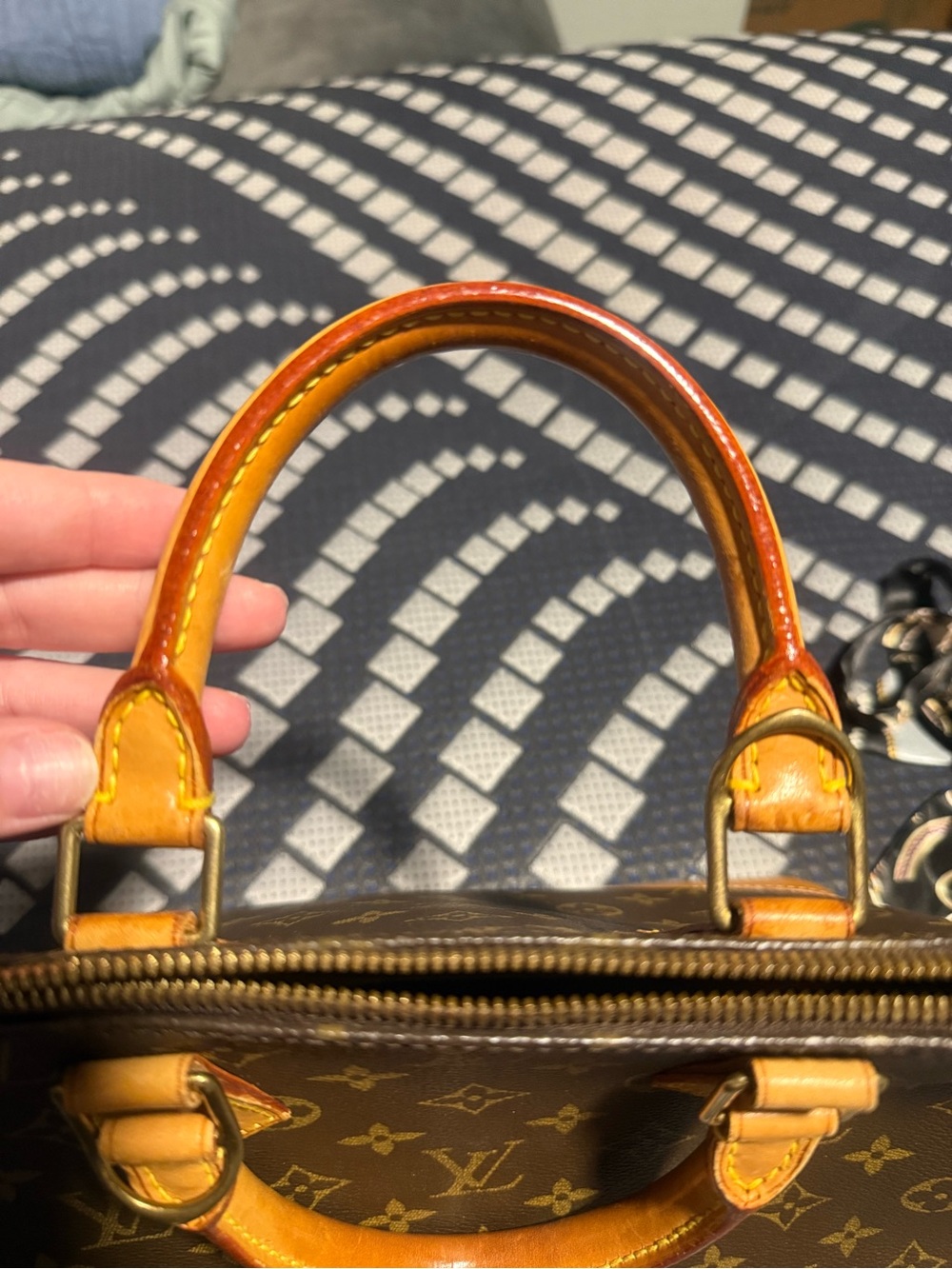 Louis Vuitton Monogram Alma Satchel in Brown and Tan - Picture 7 of 8